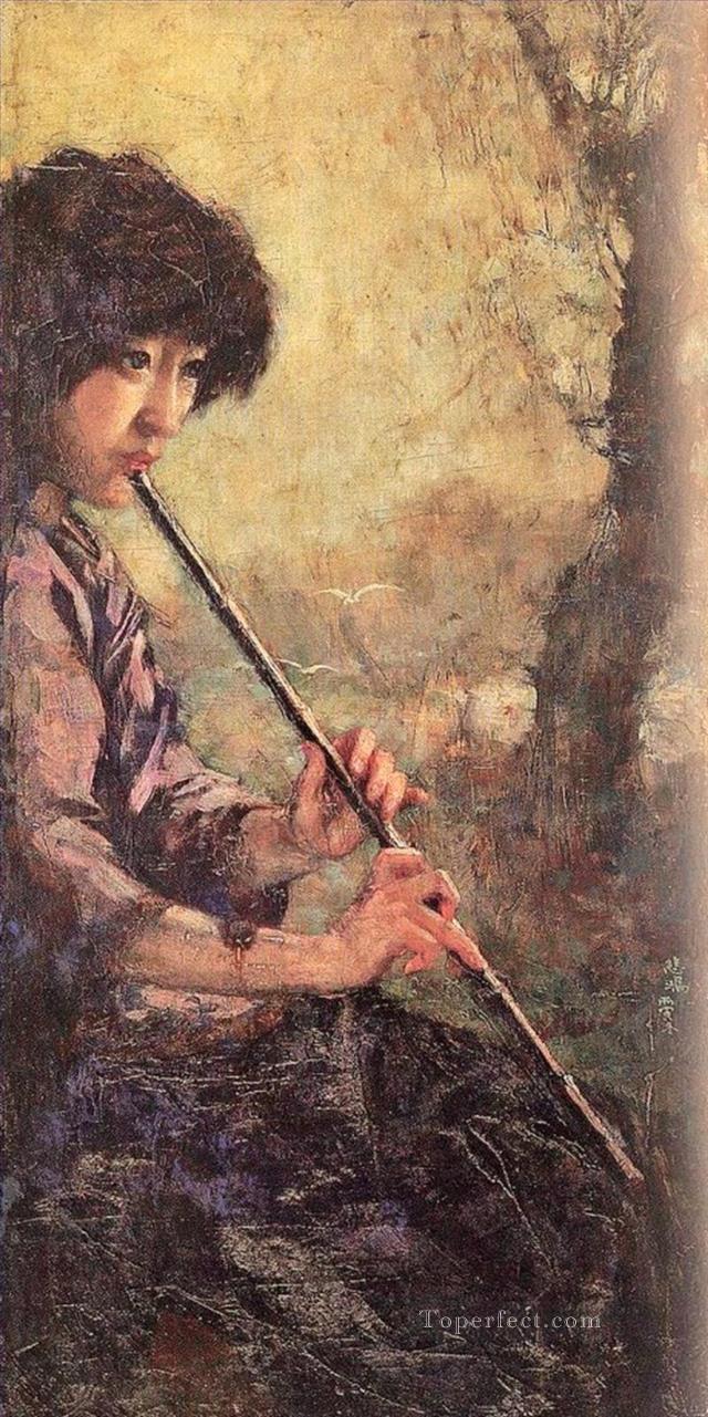 Xu Beihong the sound of the flute in oil Oil Paintings